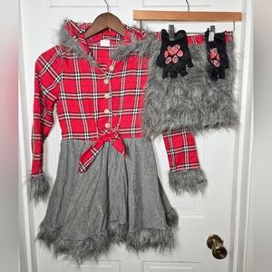 Spirit Of Halloween Charming Wolf Child Dress Leg Warmers Gloves Sz M Costume